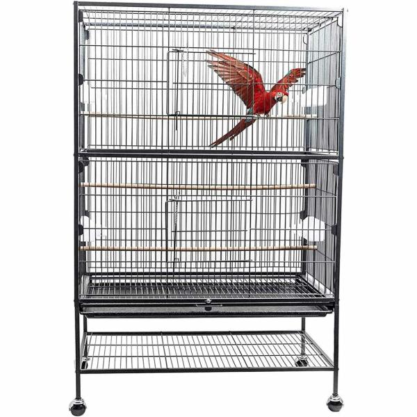 Bird Aviaries |   132Cm Large Rolling Mobile Bird Cage Birdcage Finch Aviary Parrot Animals Playtop Stand Canary Finch Bird Bird Aviaries