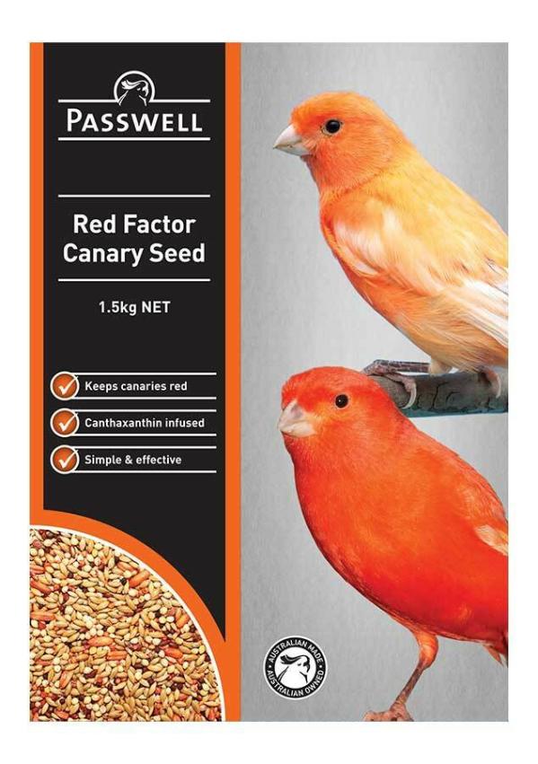 Bird Food & Treats |   Passwell Red Factor Canary Seed 1.5Kg Bird Bird Food & Treats