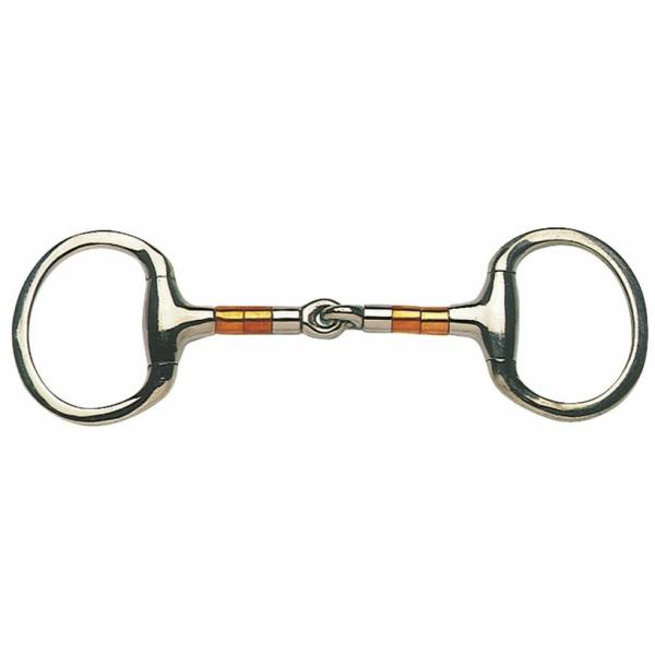 Bridles & Accessories |   Eggbutt Snaffle W/Copper & Ss Rollers & Flat Rings Bridles & Accessories Bridles & Accessories