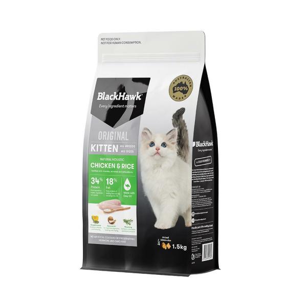 Cat Food & Treats |   Black Hawk Chicken & Rice Kitten Food 1.5Kg Cat Cat Food & Treats