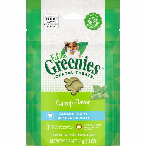 Cat Food & Treats |   Greenies Feline Dental Treats Catnip 60G Cat Cat Food & Treats