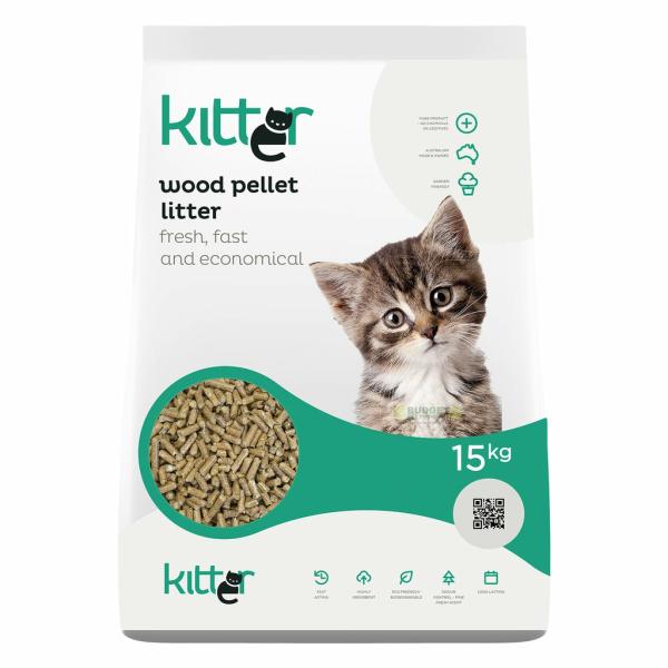 Cat Litter Trays & Litter |   Kitter Wood Pellet Cat Litter 15Kg Cat Cat Litter Trays & Litter