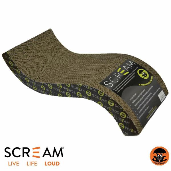 Cat Scratching Post |   Scream S-Curve Cat Scratcher Loud Green/Black 55X23.5X12Cm Cat Cat Scratching Post