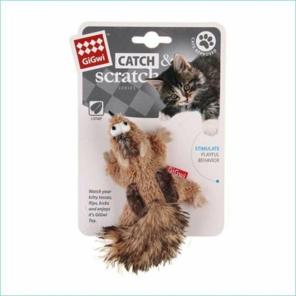 Cat Toys |   Catch & Scratch Chipmunk With Catnip Cat Cat Toys