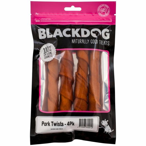 Dog Food & Treats |   Blackdog Pork Twists 4 Pack Dog Dog Food & Treats