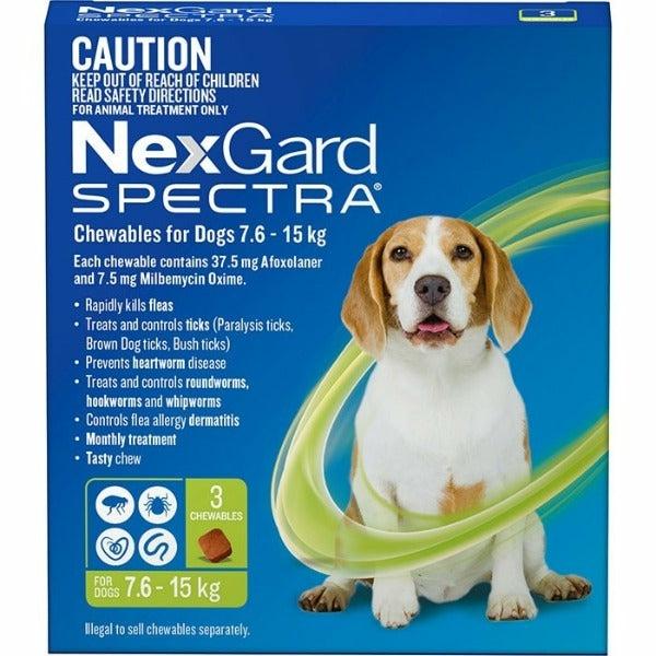 Dog Health |   Nexgard Spectra Green Chews For Medium Dogs (7.6-15Kg) – 3 Pack Dog Dog Health