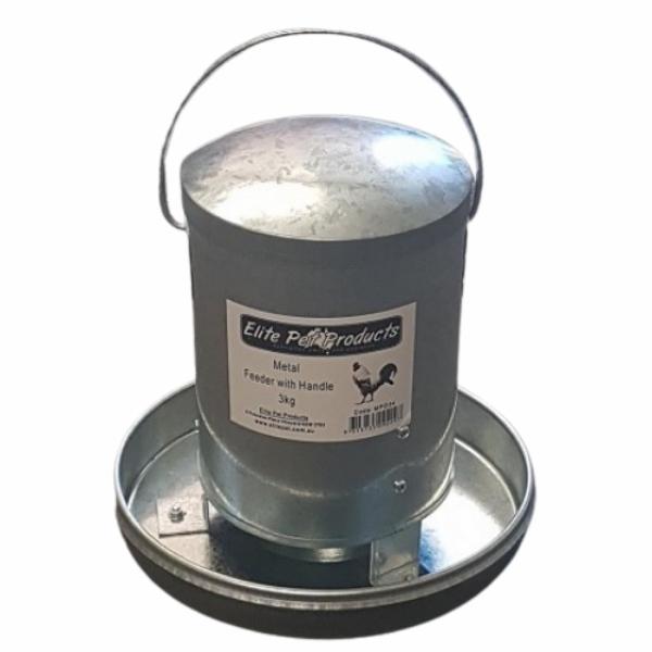 Feeders & Drinkers |   Metal Poultry Feeder With Handle 3Kg Feeders & Drinkers Feeders & Drinkers