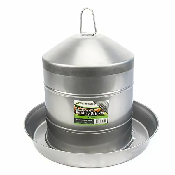 Feeders & Drinkers |   Poultry Drinker – Stainless Steel 9L Feeders & Drinkers Feeders & Drinkers