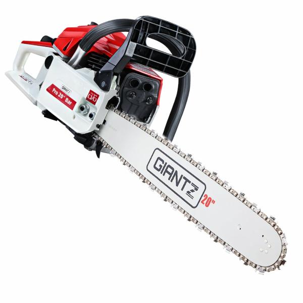 Garden Tools |   Chainsaw Petrol 52Cc 20" Bar Commercial E-Start Pruning Chain Saw White, Chainsaw Petrol 52Cc 20" Bar Commercial E-Start Pruning Chain Saw White Garden Garden Tools