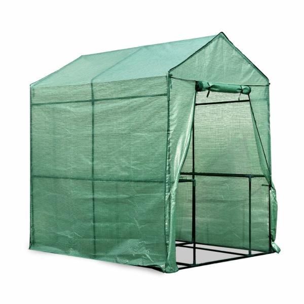 Green Houses & Accessories |   Greenfingers Greenhouse 1.2X1.9X1.9M Walk In Green House Tunnel Plant Garden Shed 4 Shelves Garden Green Houses & Accessories