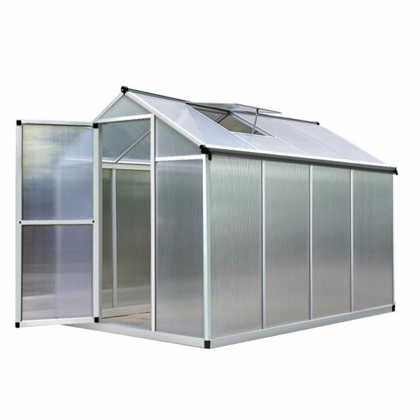 Green Houses & Accessories |   Greenfingers Greenhouse Aluminium Green House Garden Shed Greenhouses 2.42X1.9M Garden Green Houses & Accessories