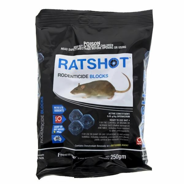 Rodent Control |   Io Ratshot Blocks 250G Pest Control Rodent Control