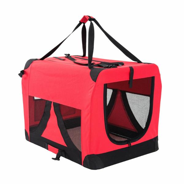 Travel Items |   Portable Soft Dog Cage Crate Carrier L Red Dog Dog Kennel, Houses & Crates