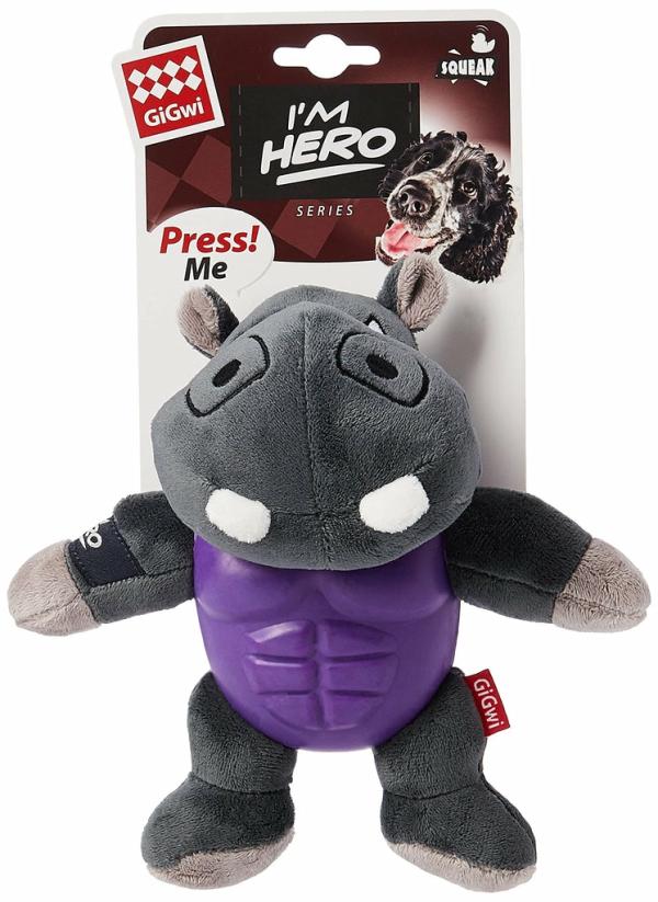 Dog Toys |   I’M Hero Armour Hippo Plush Squeak Dog Dog Toys