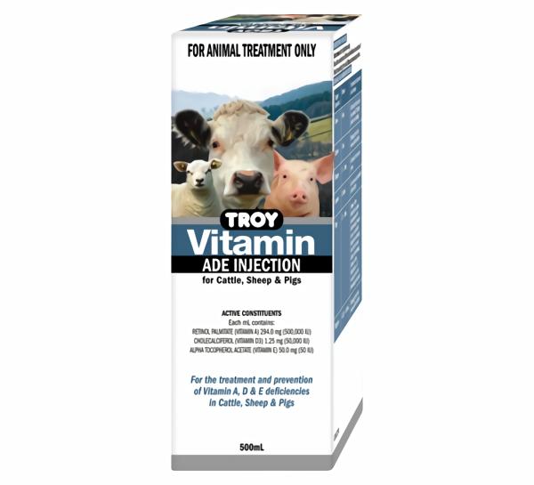 Animal Health & Applicators |   Troy Vitamin Ade Injection 500Ml Animal Health & Applicators Animal Health & Applicators